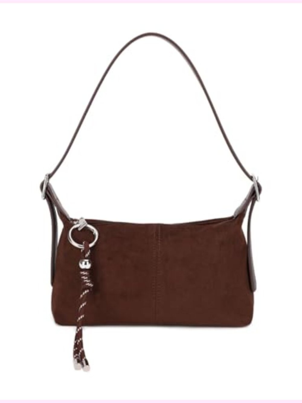 Premium Suede Vegan Leather Crossbody Purse with Dual Adjustable Removable
